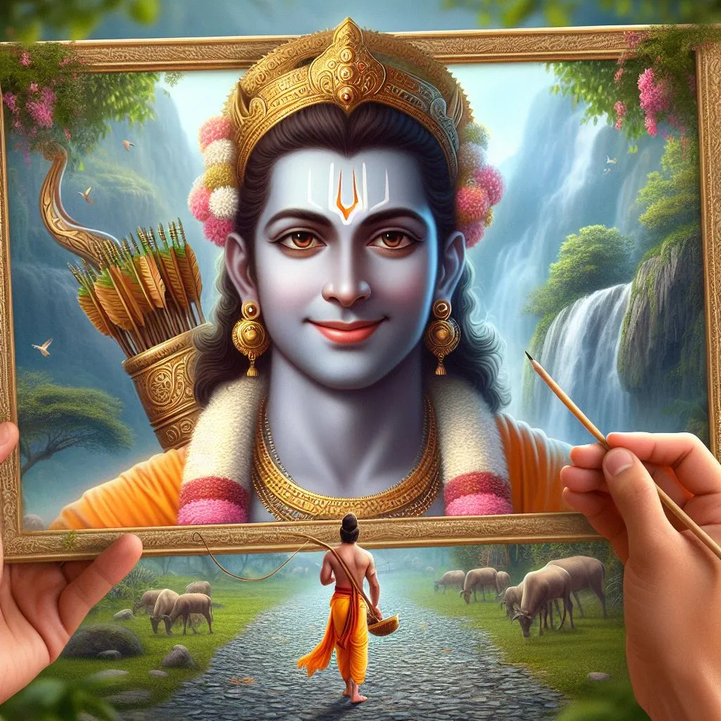 3D ai generated images of shri ram download 2024