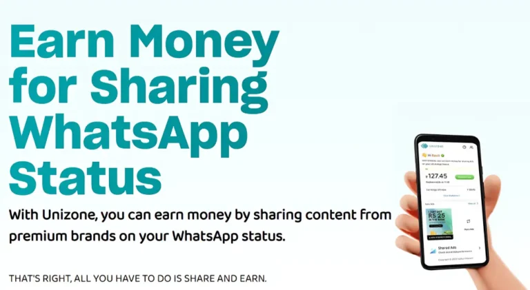 Earn Money Sharing WhatsApp Status Start with Unizone.one