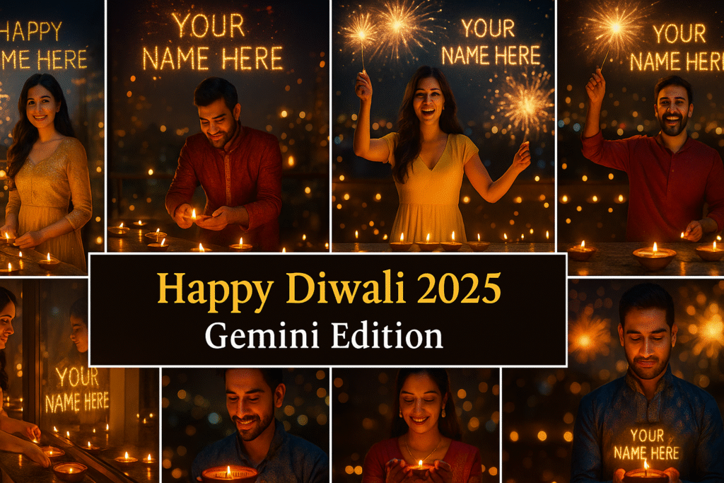 Happy Diwali 2025 Gemini Edition – Top 10 AI Image Prompts (with YOUR NAME HERE)