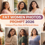 Fat women photos prompt 2026 collage showing confident plus-size women portraits