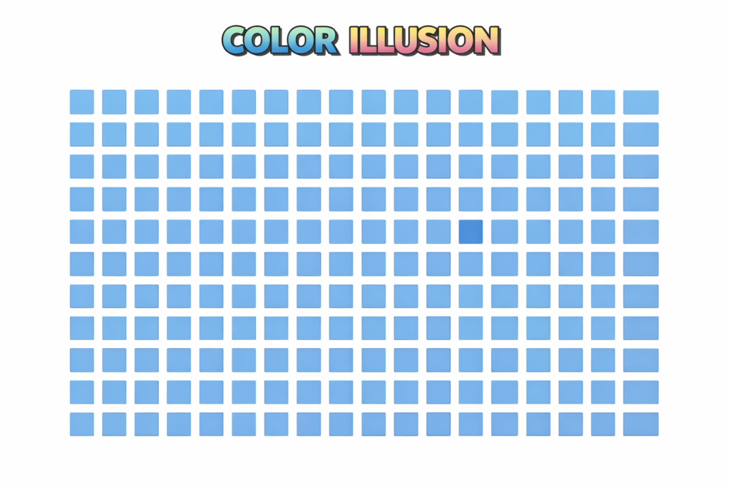 Optical illusion find the slightly darker blue square