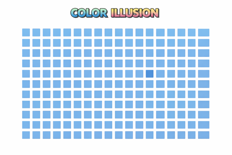 Optical illusion find the slightly darker blue square