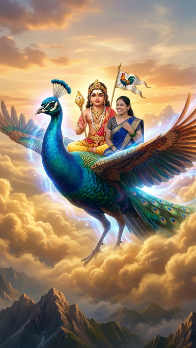 Prompt for a journey with Lord Murugan on his peacock