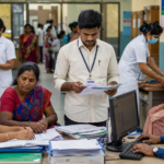 Busy clinic administration in progress