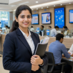 Professional at the bank office