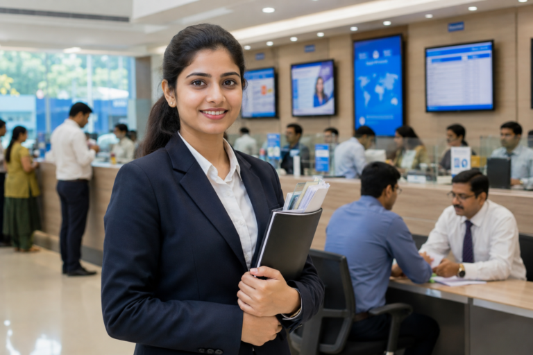 Professional at the bank office