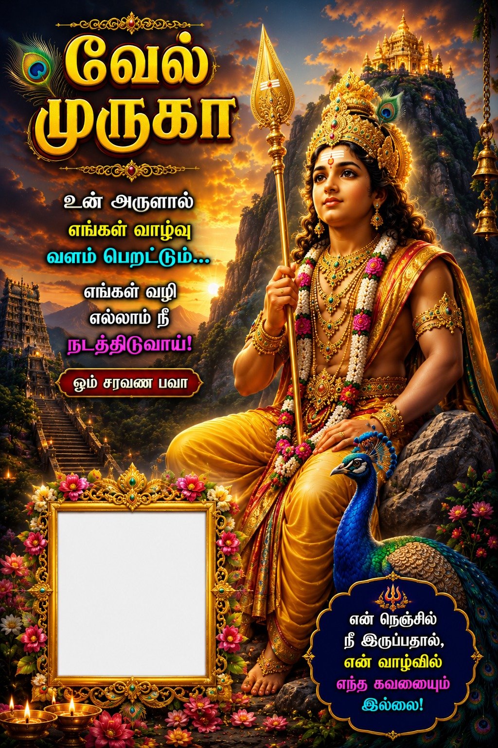 Lord Murugan Photo Frame for WhatsApp DP